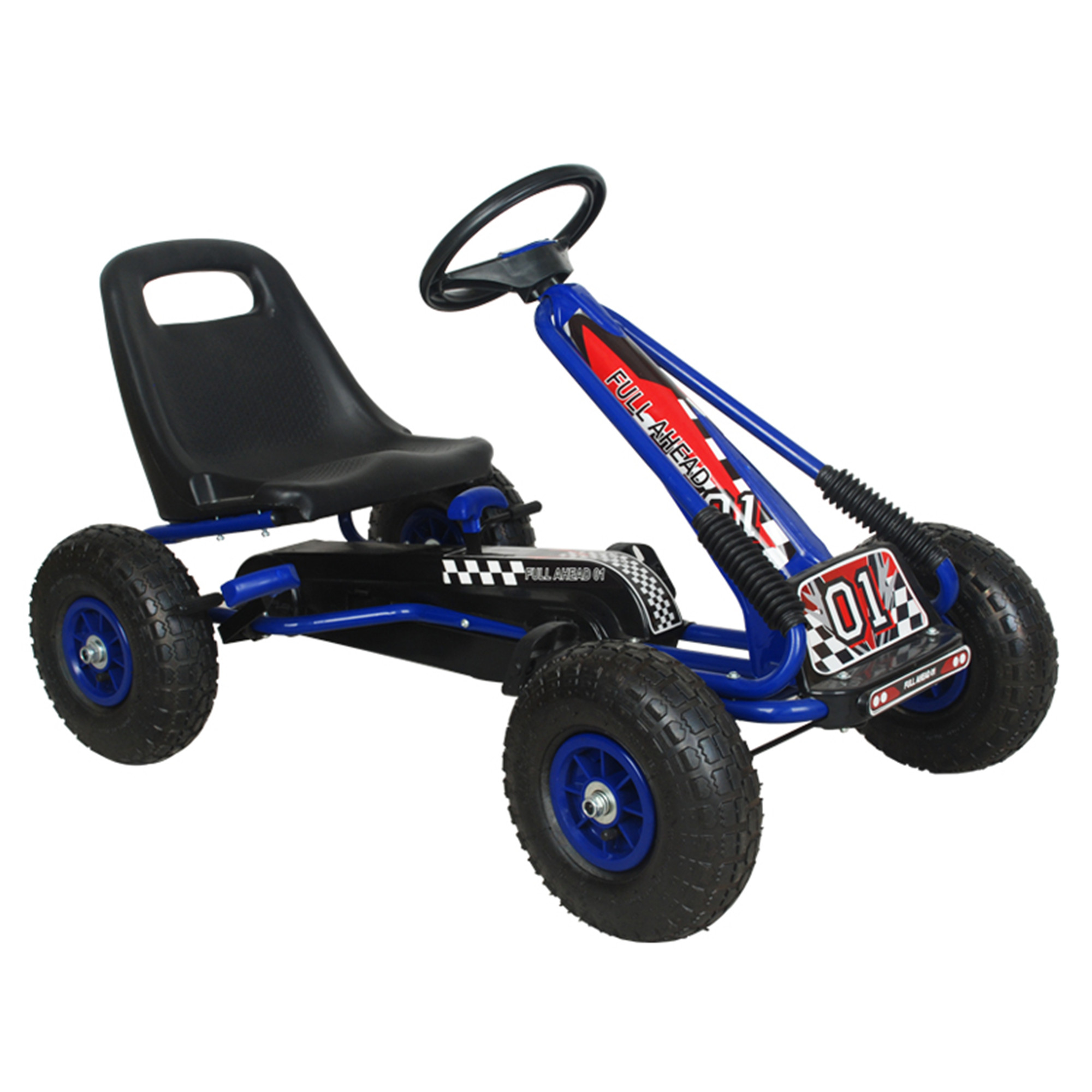 Zoom Rubber Wheel Go Kart (Blue)