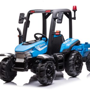 AgriPow 24V Electric Ride On Tractor with Trailer Blue