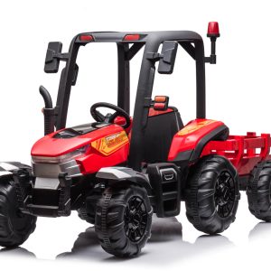 AgriPow 24V Electric Ride On Tractor with Trailer Red