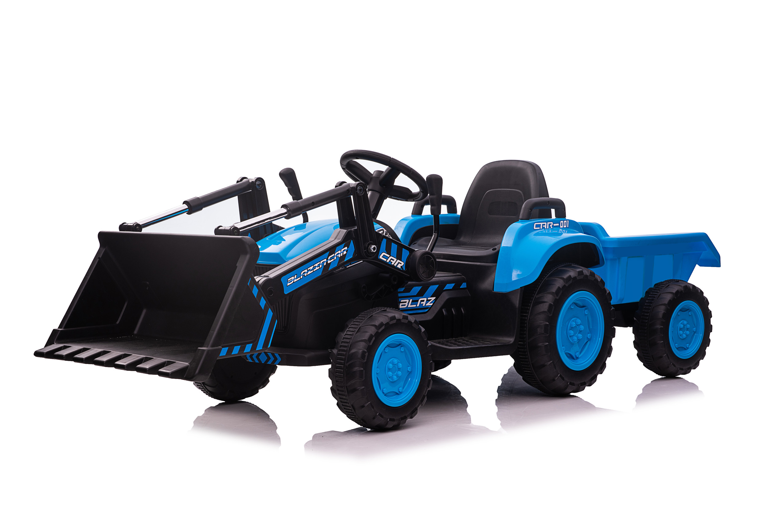 MX 12V Tractor, Trailer & Front Loader (Blue)