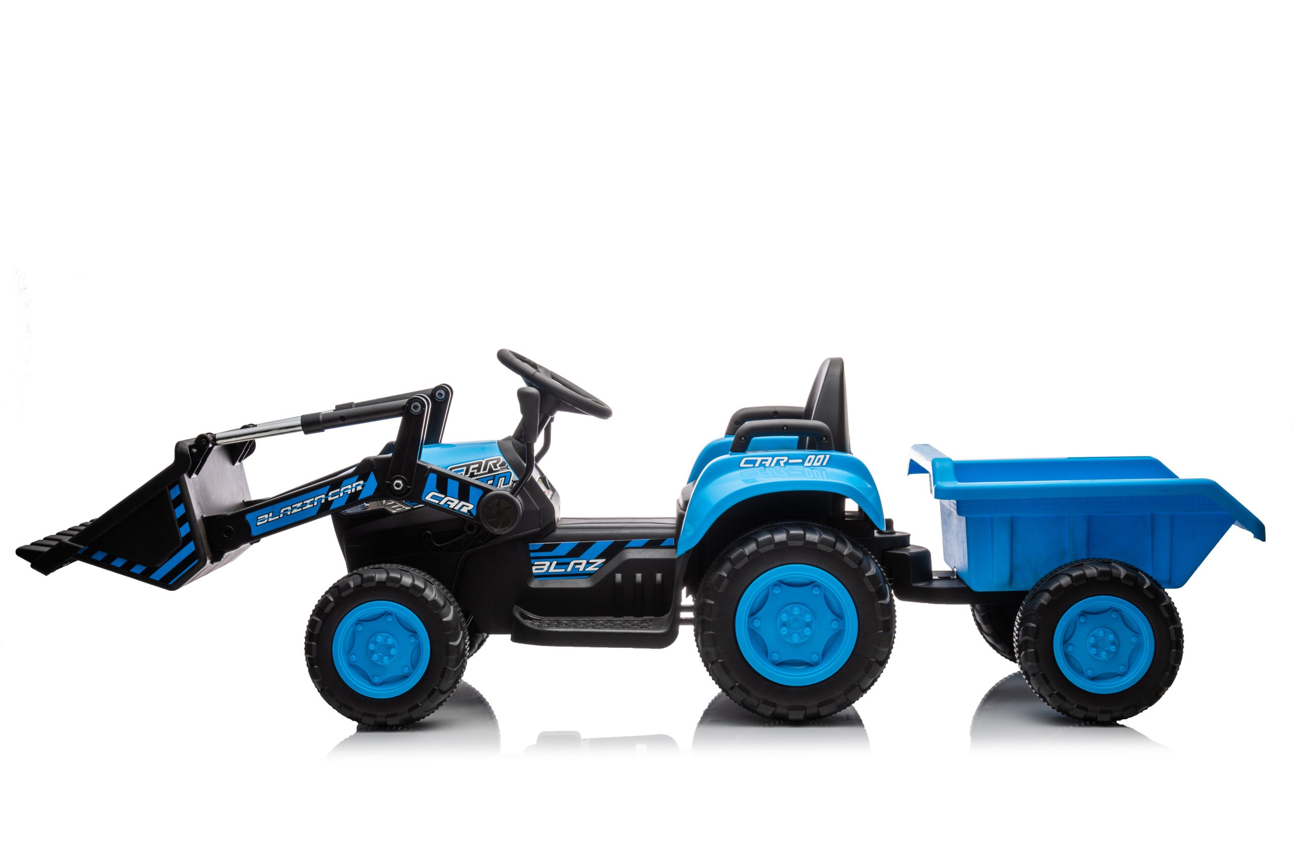 MX 12V Tractor, Trailer & Front Loader (Blue) - Image 2
