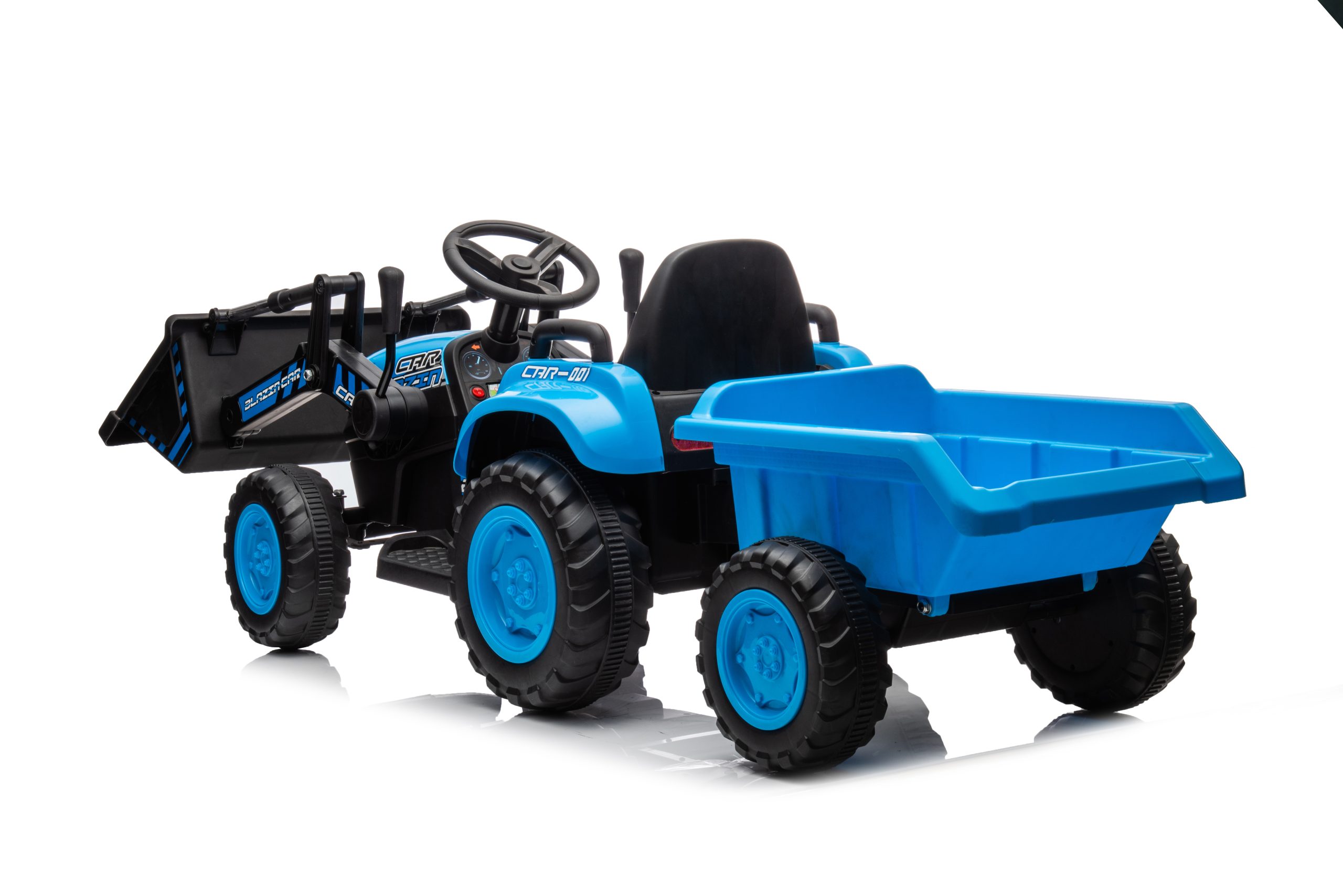 MX 12V Tractor, Trailer & Front Loader (Blue) - Image 3