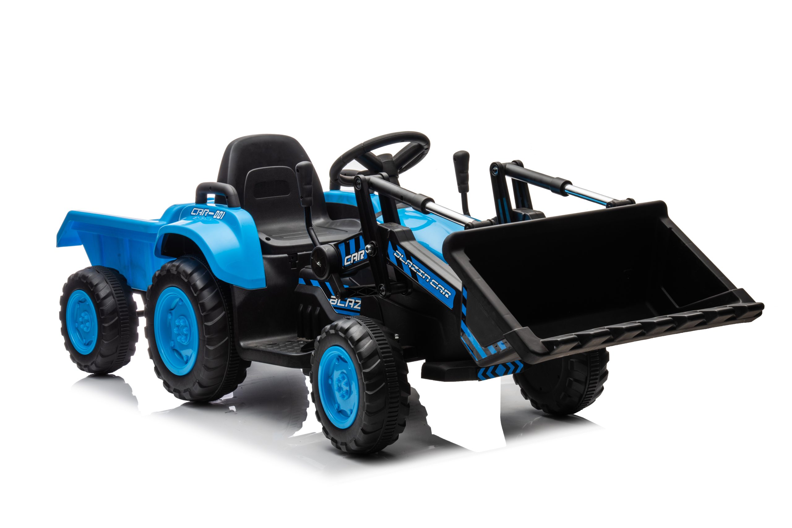 MX 12V Tractor, Trailer & Front Loader (Blue) - Image 4
