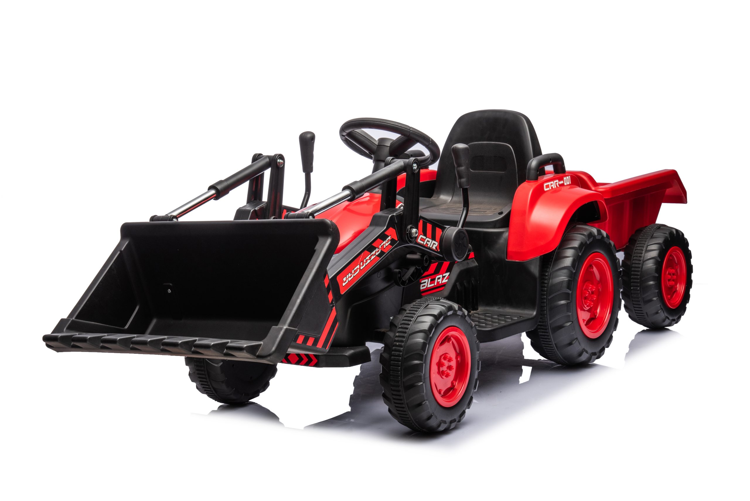 MX 12V Tractor, Trailer & Front Loader (Red)