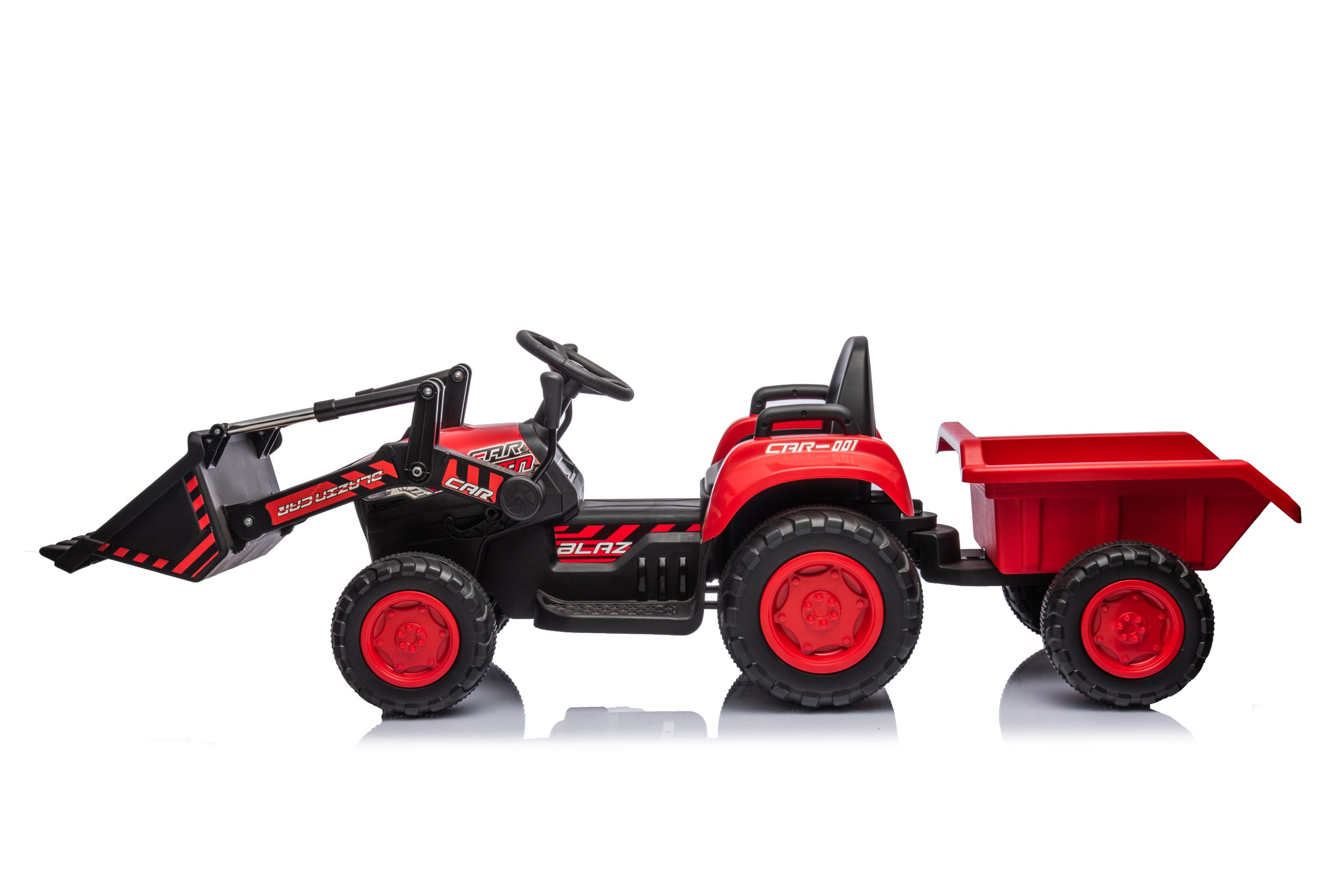 MX 12V Tractor, Trailer & Front Loader (Red) - Image 2