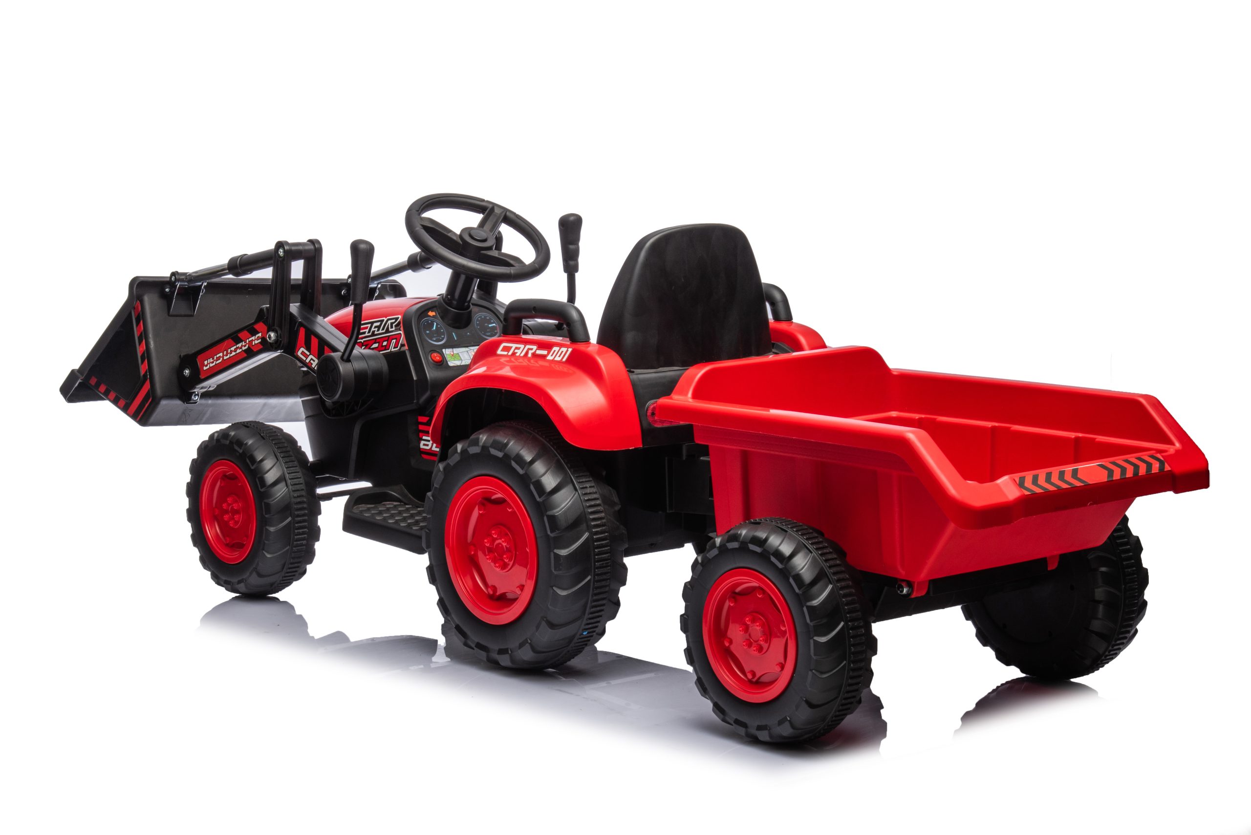 MX 12V Tractor, Trailer & Front Loader (Red) - Image 3