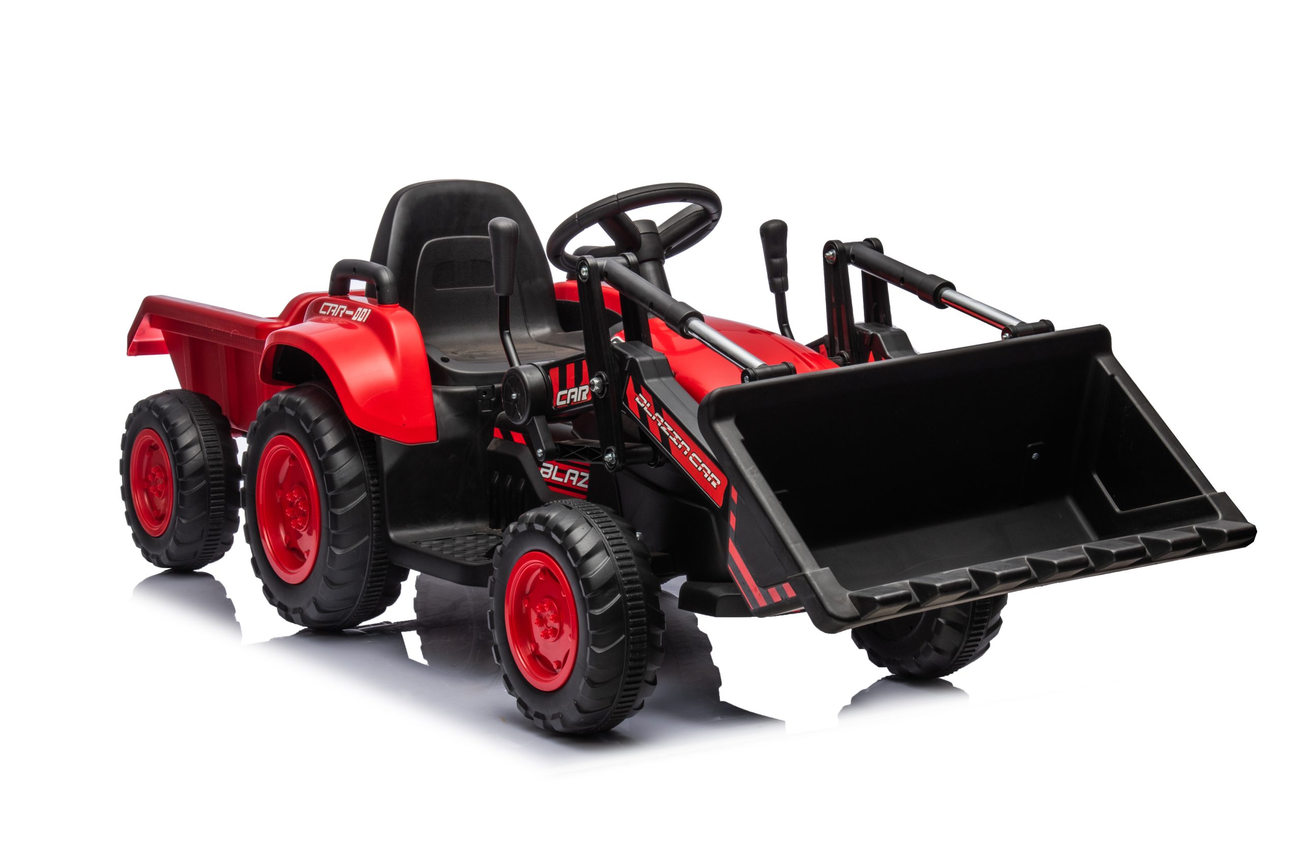 MX 12V Tractor, Trailer & Front Loader (Red) - Image 4