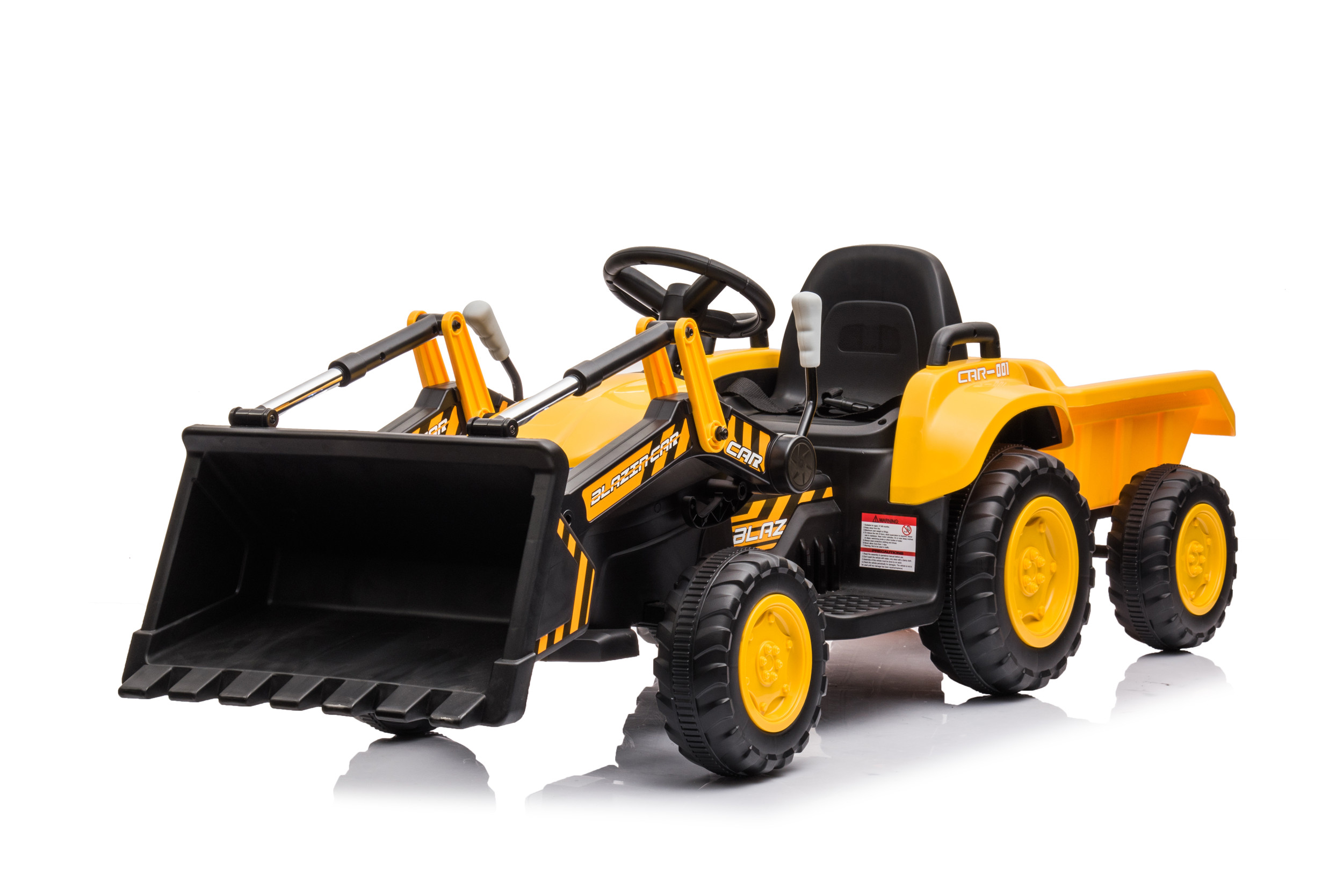 MX 12V Tractor, Trailer & Front Loader (Yellow)