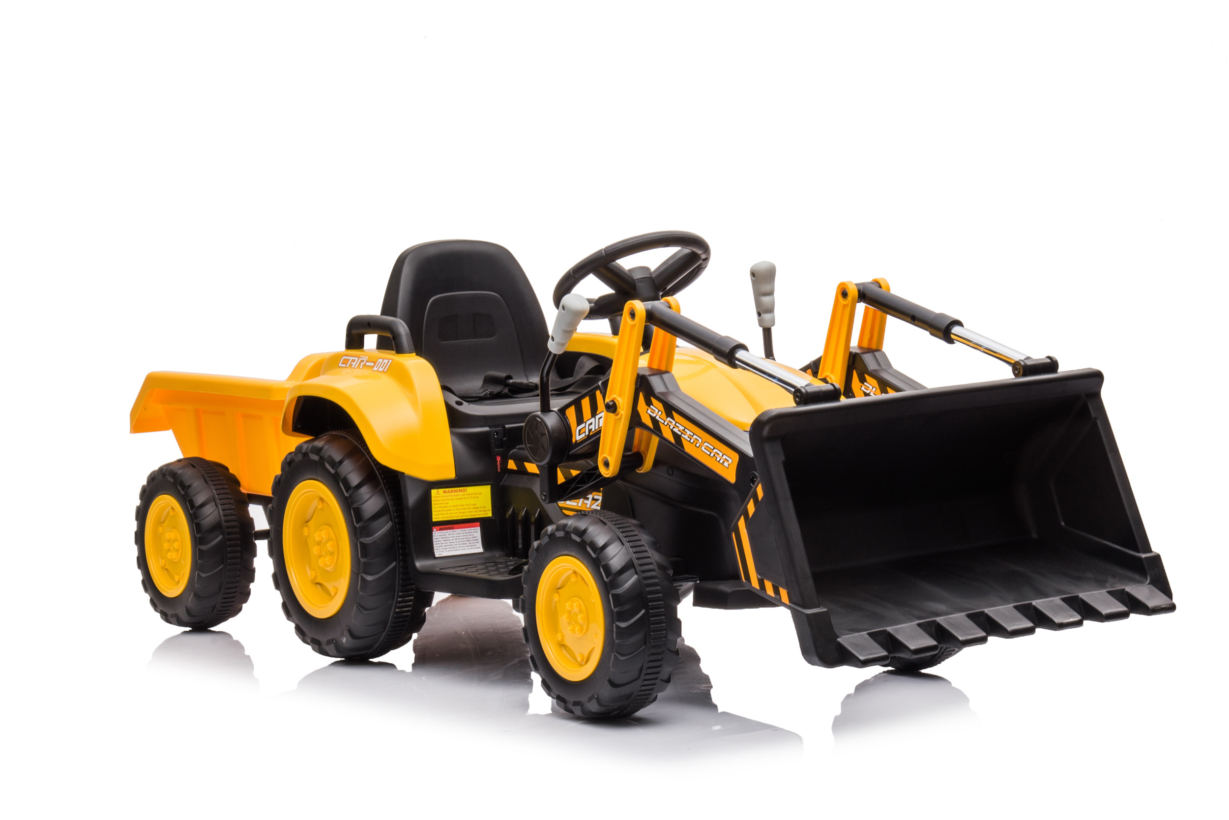 MX 12V Tractor, Trailer & Front Loader (Yellow) - Image 2