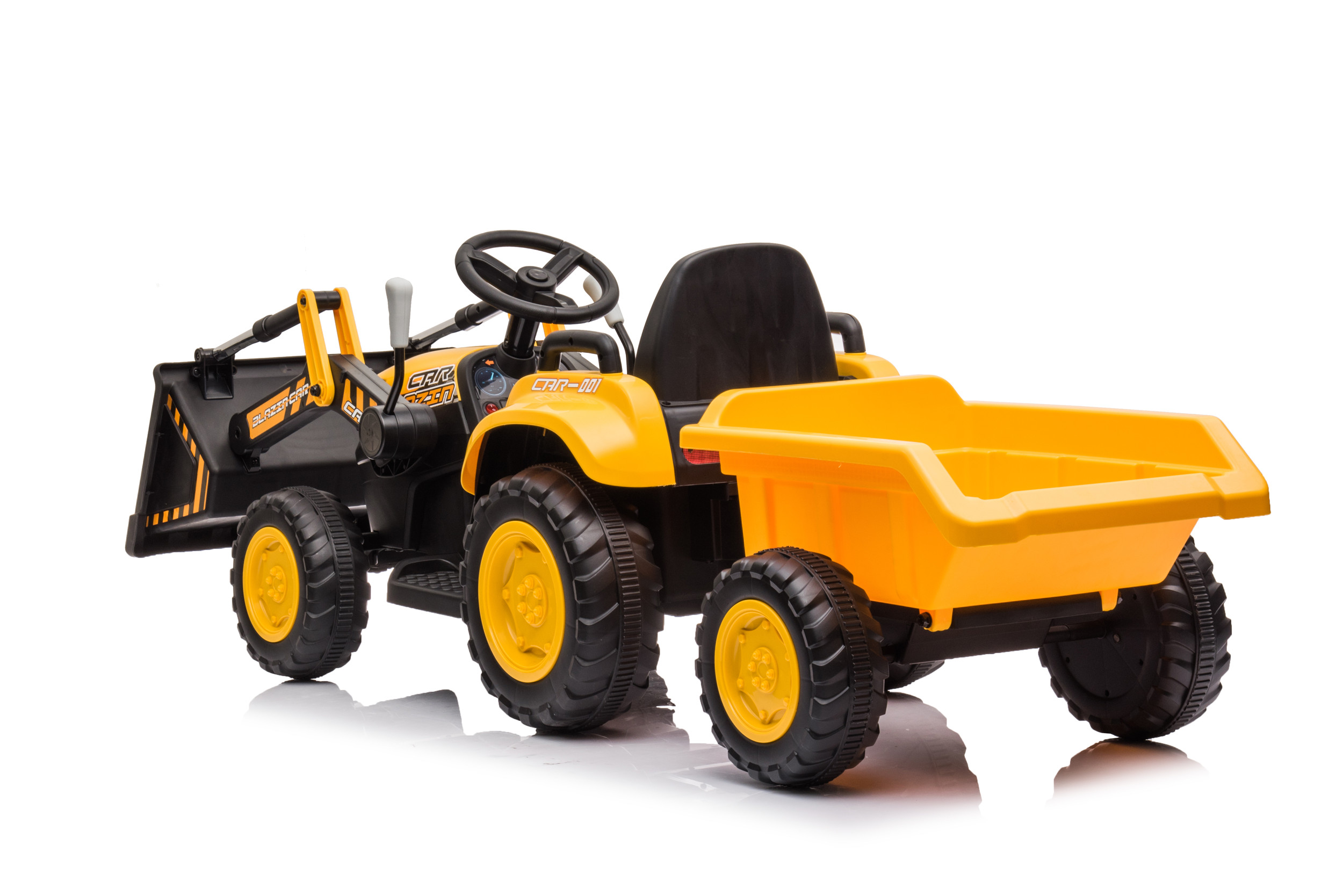 MX 12V Tractor, Trailer & Front Loader (Yellow) - Image 3