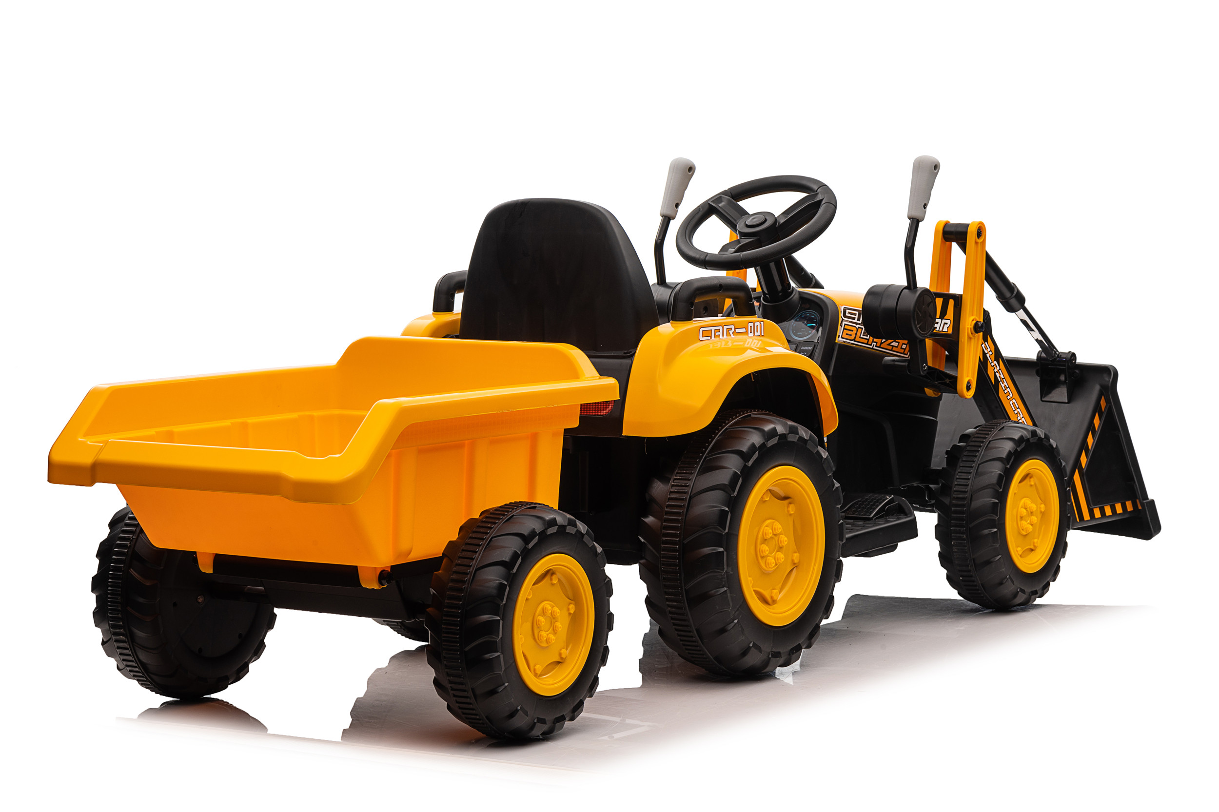 MX 12V Tractor, Trailer & Front Loader (Yellow) - Image 4