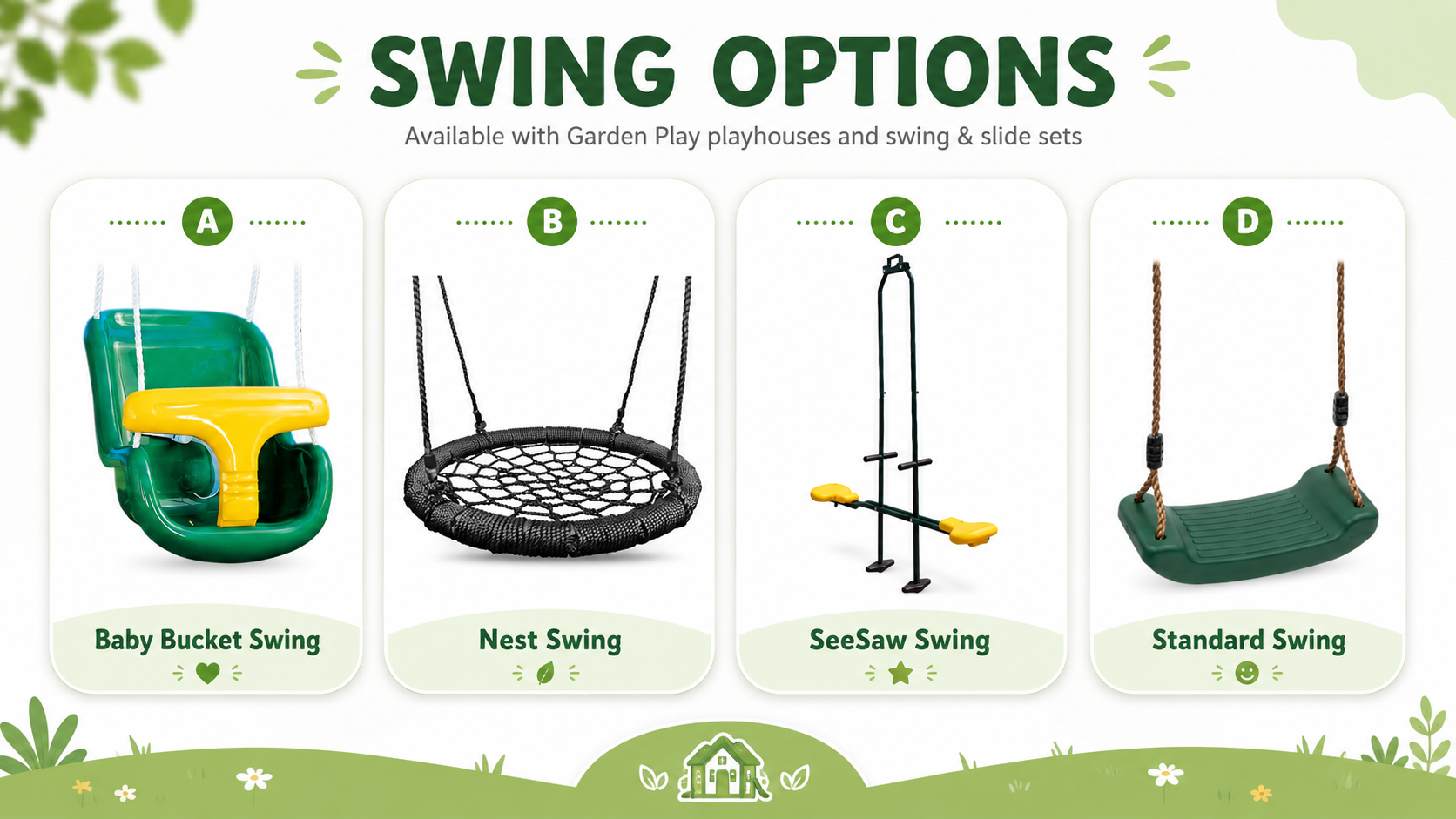 You are currently viewing Choosing the Right Swing Option for Your Garden Playhouse or Swing & Slide Set